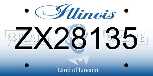 ZX28135 Illinois License Plate