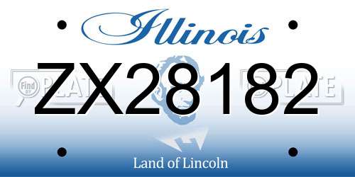 ZX28182 Illinois License Plate