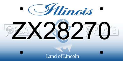 ZX28270 Illinois License Plate