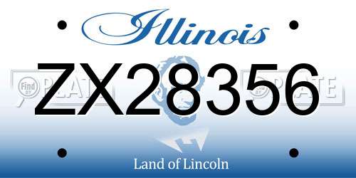 ZX28356 Illinois License Plate
