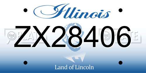 ZX28406 Illinois License Plate