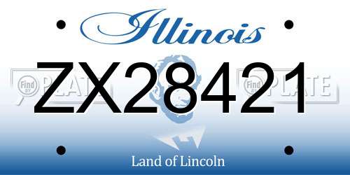 ZX28421 Illinois License Plate