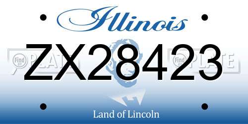ZX28423 Illinois License Plate