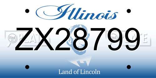 ZX28799 Illinois License Plate
