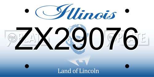 ZX29076 Illinois License Plate