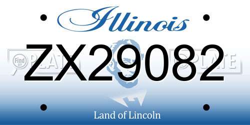 ZX29082 Illinois License Plate
