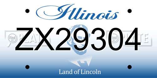 ZX29304 Illinois License Plate