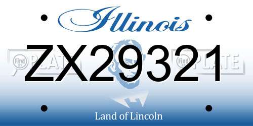 ZX29321 Illinois License Plate