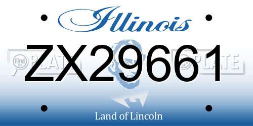 ZX29661 Illinois License Plate