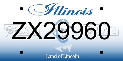 ZX29960 Illinois License Plate