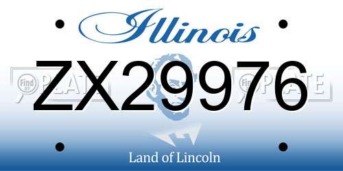 ZX29976 Illinois License Plate