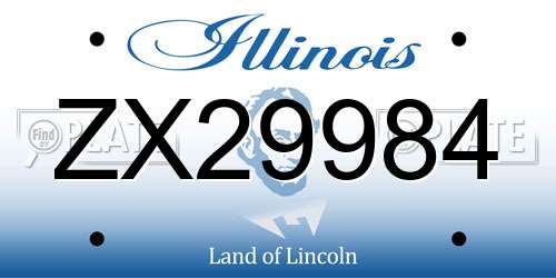 ZX29984 Illinois License Plate