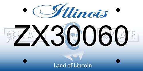 ZX30060 Illinois License Plate