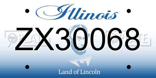 ZX30068 Illinois License Plate