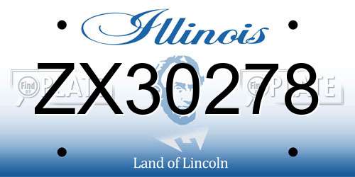 ZX30278 Illinois License Plate