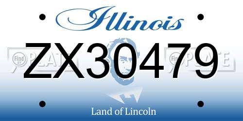 ZX30479 Illinois License Plate
