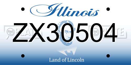 ZX30504 Illinois License Plate