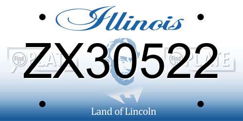 ZX30522 Illinois License Plate