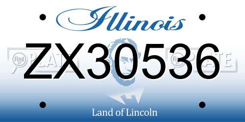 ZX30536 Illinois License Plate