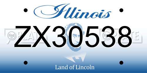 ZX30538 Illinois License Plate