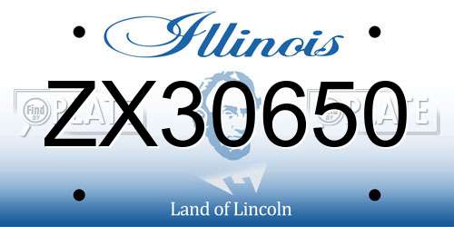 ZX30650 Illinois License Plate