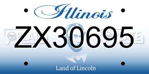 ZX30695 Illinois License Plate