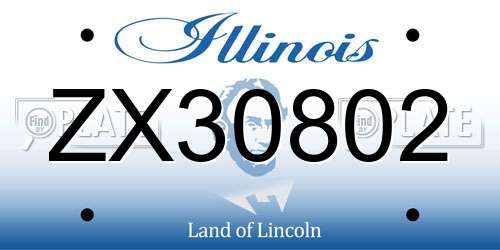 ZX30802 Illinois License Plate