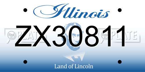 ZX30811 Illinois License Plate