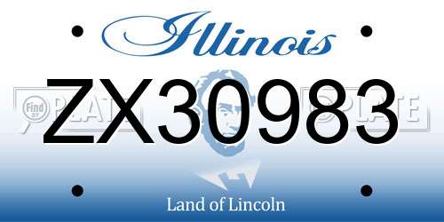 ZX30983 Illinois License Plate