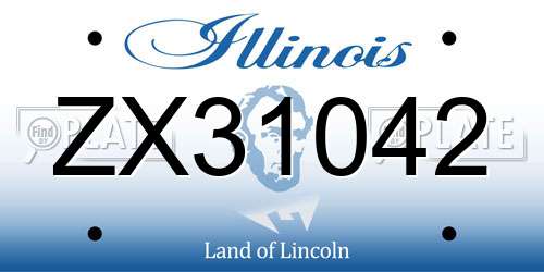 ZX31042 Illinois License Plate