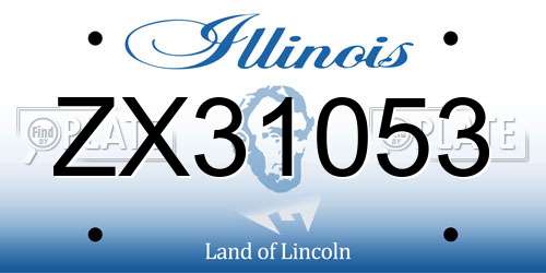 ZX31053 Illinois License Plate
