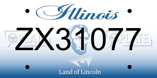 ZX31077 Illinois License Plate