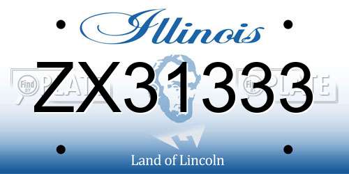 ZX31333 Illinois License Plate