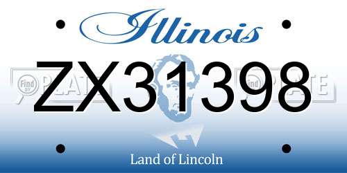 ZX31398 Illinois License Plate