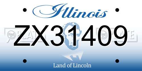 ZX31409 Illinois License Plate