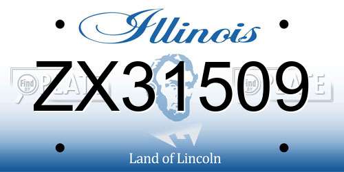 ZX31509 Illinois License Plate