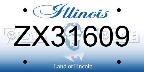 ZX31609 Illinois License Plate