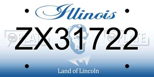ZX31722 Illinois License Plate