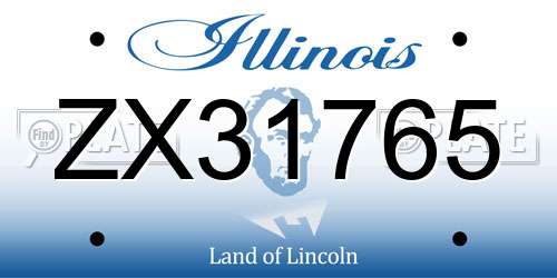 ZX31765 Illinois License Plate