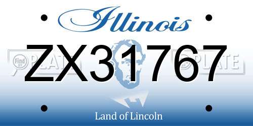ZX31767 Illinois License Plate