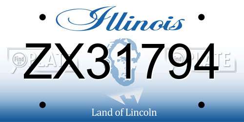ZX31794 Illinois License Plate