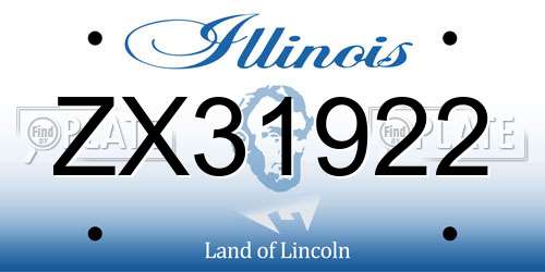 ZX31922 Illinois License Plate