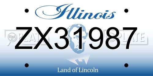 ZX31987 Illinois License Plate