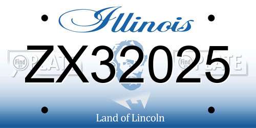 ZX32025 Illinois License Plate