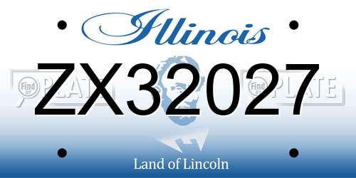 ZX32027 Illinois License Plate