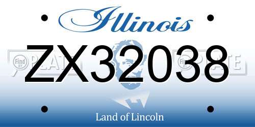 ZX32038 Illinois License Plate