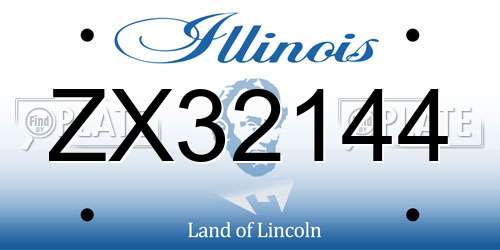 ZX32144 Illinois License Plate