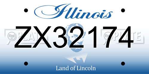 ZX32174 Illinois License Plate