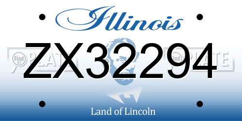 ZX32294 Illinois License Plate