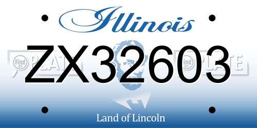 ZX32603 Illinois License Plate
